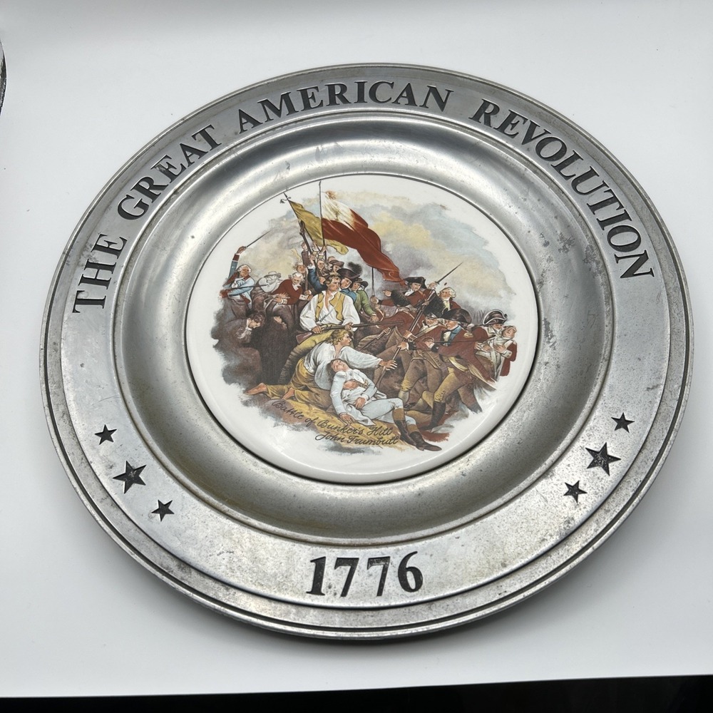 1976 Bicentennial Pewter Plate‎ Great American Revolution 1776 Canton OH 10.5"